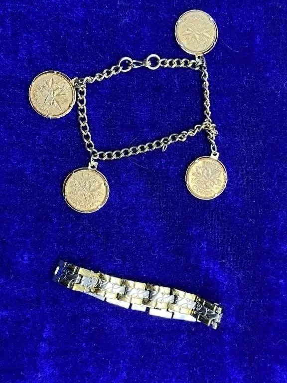 Canadian Maple Leaf Penny Charm Bracelet & Panel