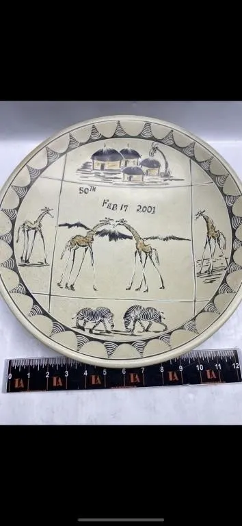 African-Themed Ceramic Decorative Plate