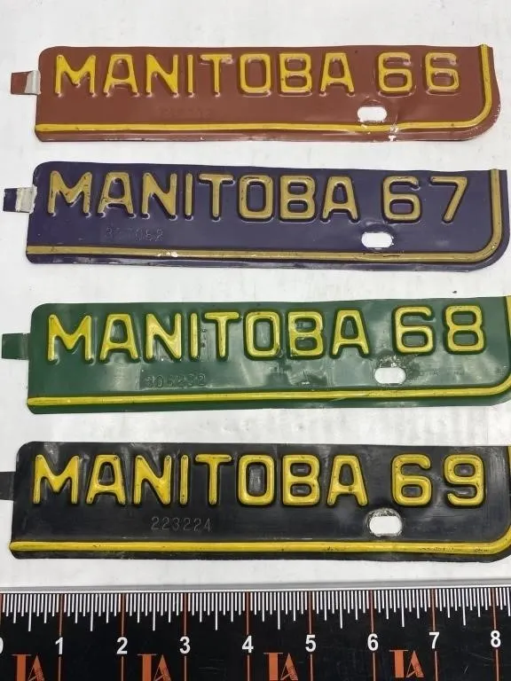 Manitoba License Plate Toppers 1966-1969 Set of 4