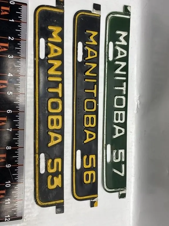 Vintage Manitoba License Plate Toppers Lot