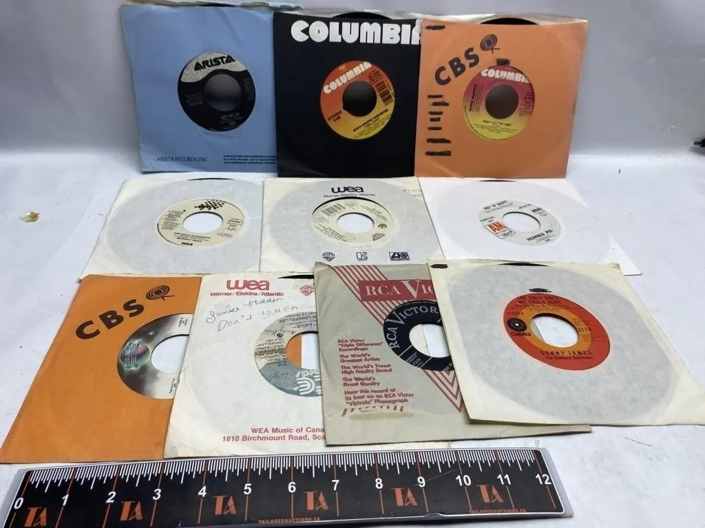 Lot of 11 Vinyl 45 RPM Records - Various Artists