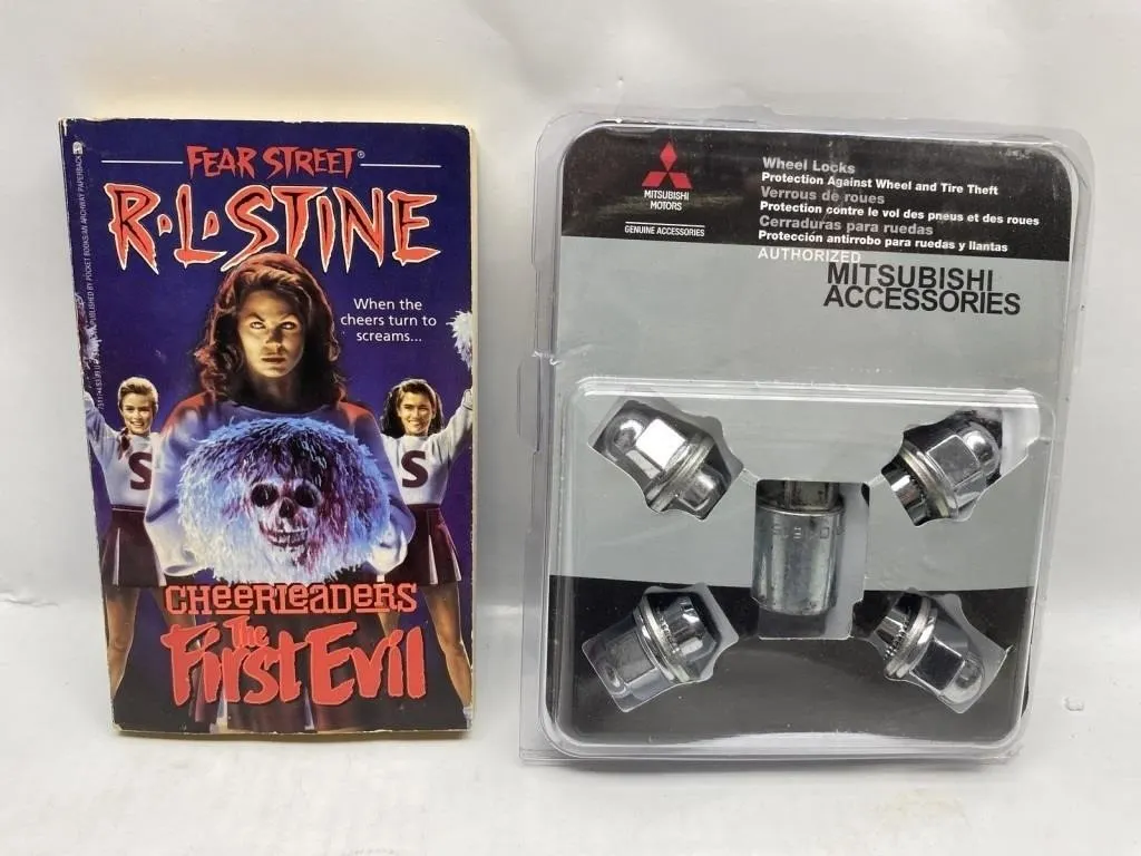 Fear Street Paperback & Mitsubishi Wheel Locks Set