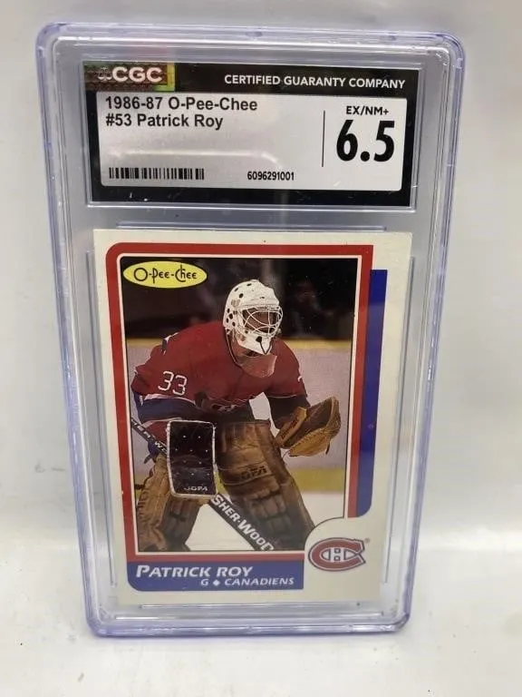 1986-87 O-Pee-Chee 53 Patrick Roy CGC 6.5