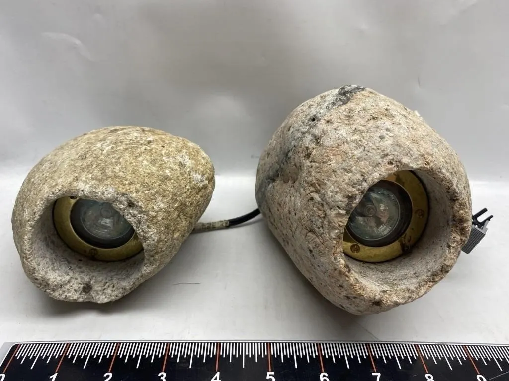 Pair of Stone-Encased Landscape Spotlights
