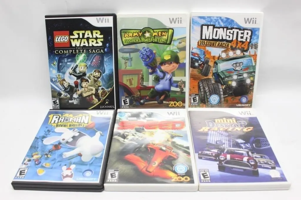 Lot of 6 Nintendo Wii Racing/Action Games