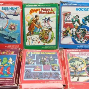 Intellivision Game Lot: Sub Hunt, Poker, Hockey &