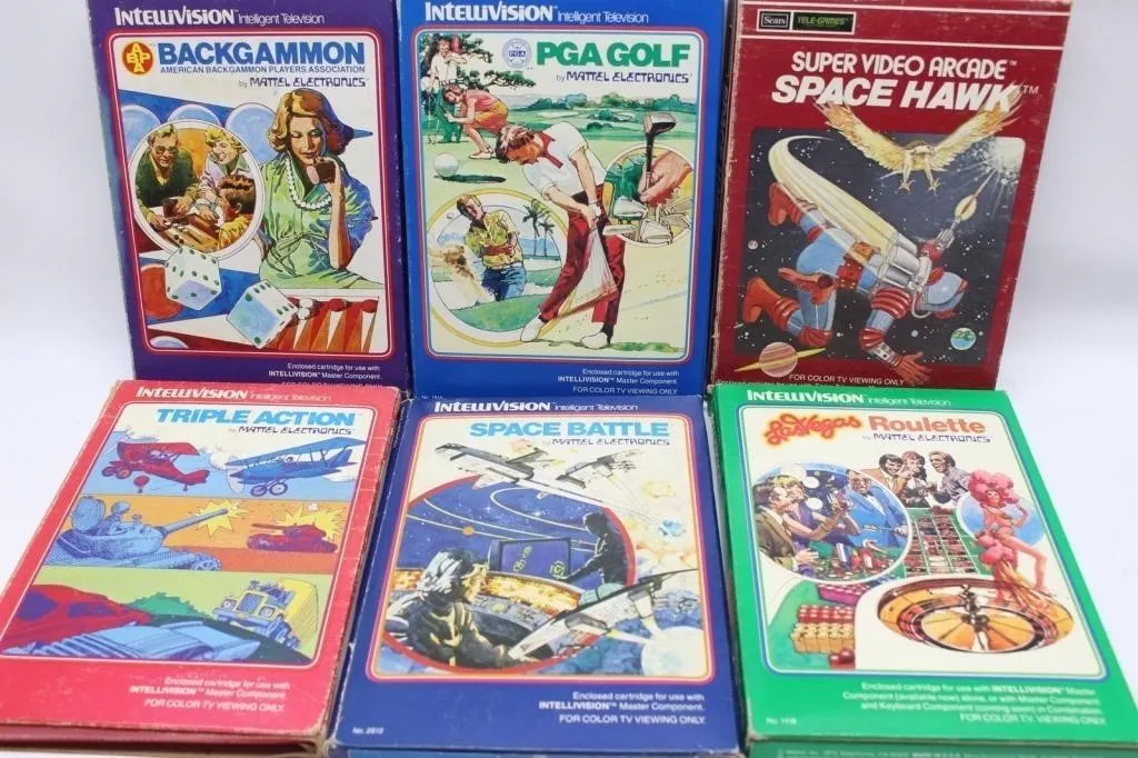 Intellivision Game Lot: Golf, Backgammon, Space