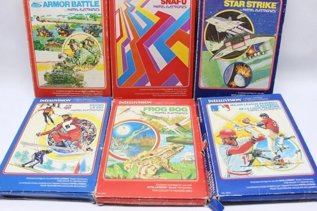 Intellivision Game Lot: 6 Boxed Cartridges