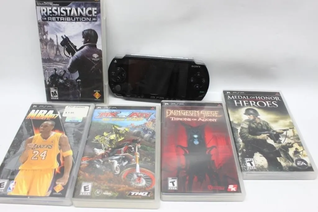 Sony PSP Console with 5 Games