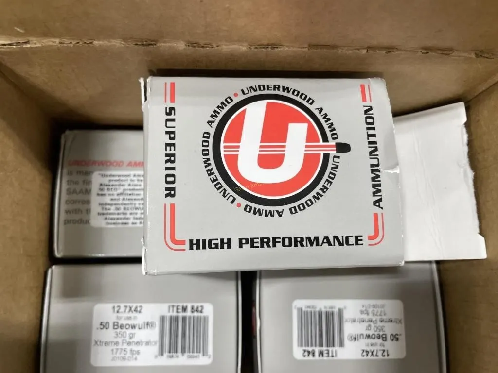 140-Rds Underwood 12.7X42 .50 Beowulf