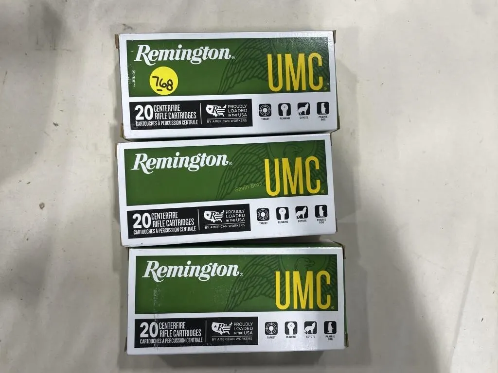 60-Rds Remington UMC 22-250 REM 50 Grain