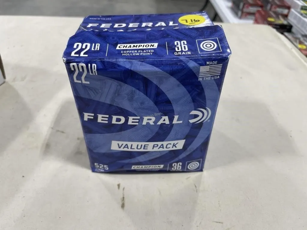 500 +/- Rds Federal 22 LR 36 Grain