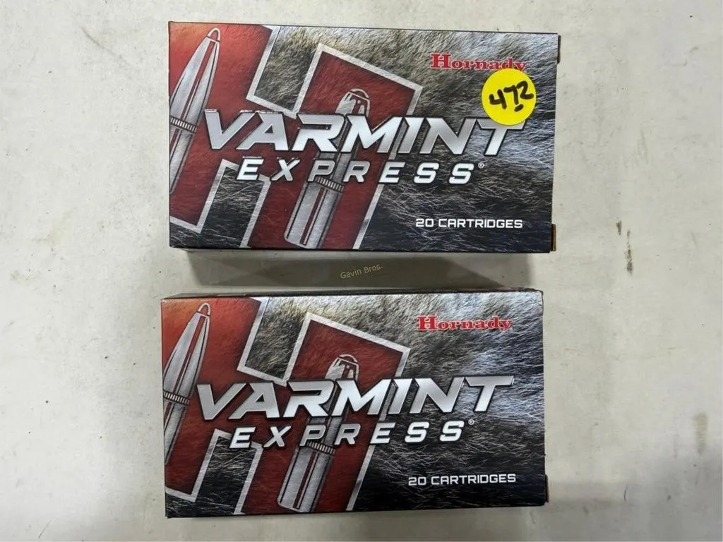 40-Rds Hornady 22-250 REM 55 Grain