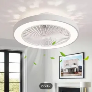 20" Ceiling Fans with Lights - White with Remote