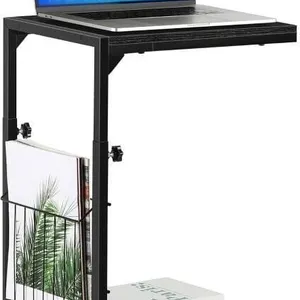 Adjustable C Table - C Shaped Side Table with Whee