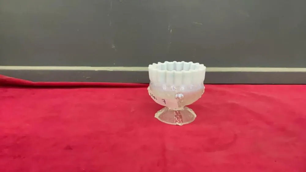 ANTIQUE FLUTED GLASS CANDY DISH