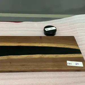 WALNUT W/ EPOXY CHARCUTERIE BOARD W/ TIN OF BOARD BUTTER