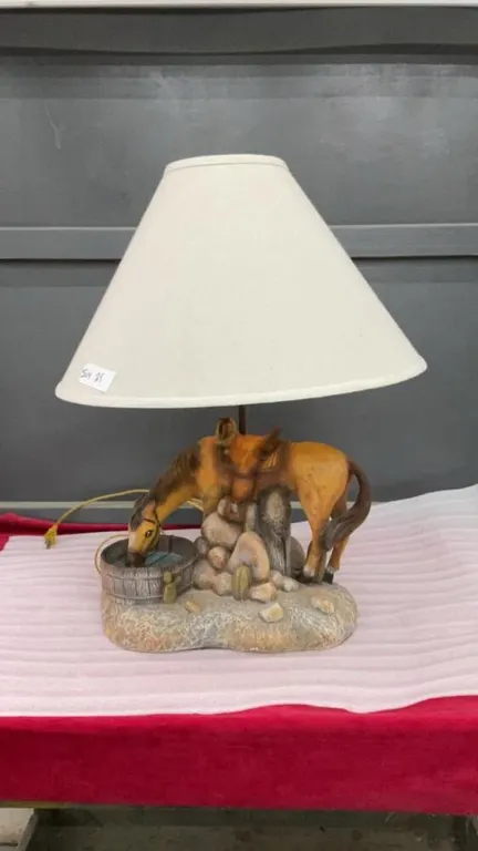 VINTAGE “PACIFIC HARBOUR” PLASTER HORSE LAMP
