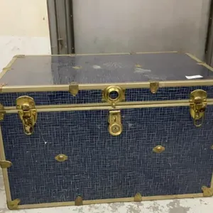 BLUE METAL TRUNK W/ TRAY