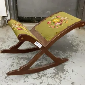 VINTAGE EMBROIDERED GOUT ROCKING STOOL