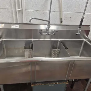 Omcan Stainless Steel Triple Compartment Sink w/ Grease Trap
 UNRESERVED