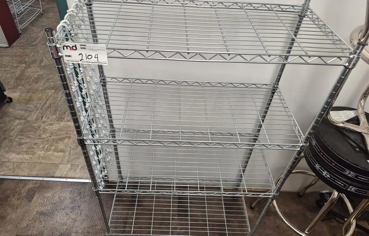 Chrome Wire Shelving Cart w/ Hooks
UNRESERVED