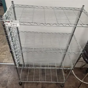 Chrome Wire Shelving Cart w/ Hooks
 UNRESERVED