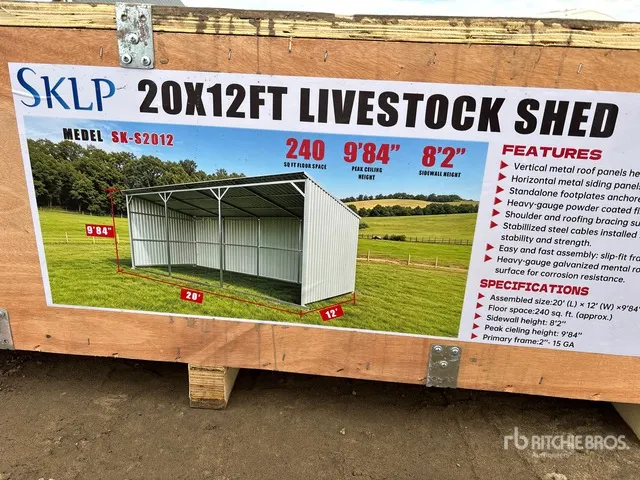 2026 SKLP SK-S2012 20 ft x12 ft Livestock Shed (Unused)