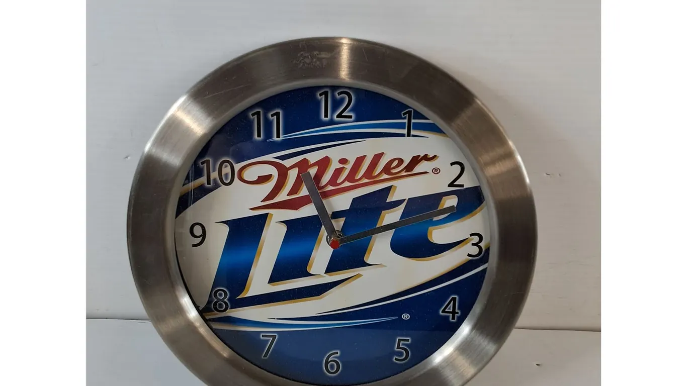 Miller Lite Analog Wall Clock Untested As-Is