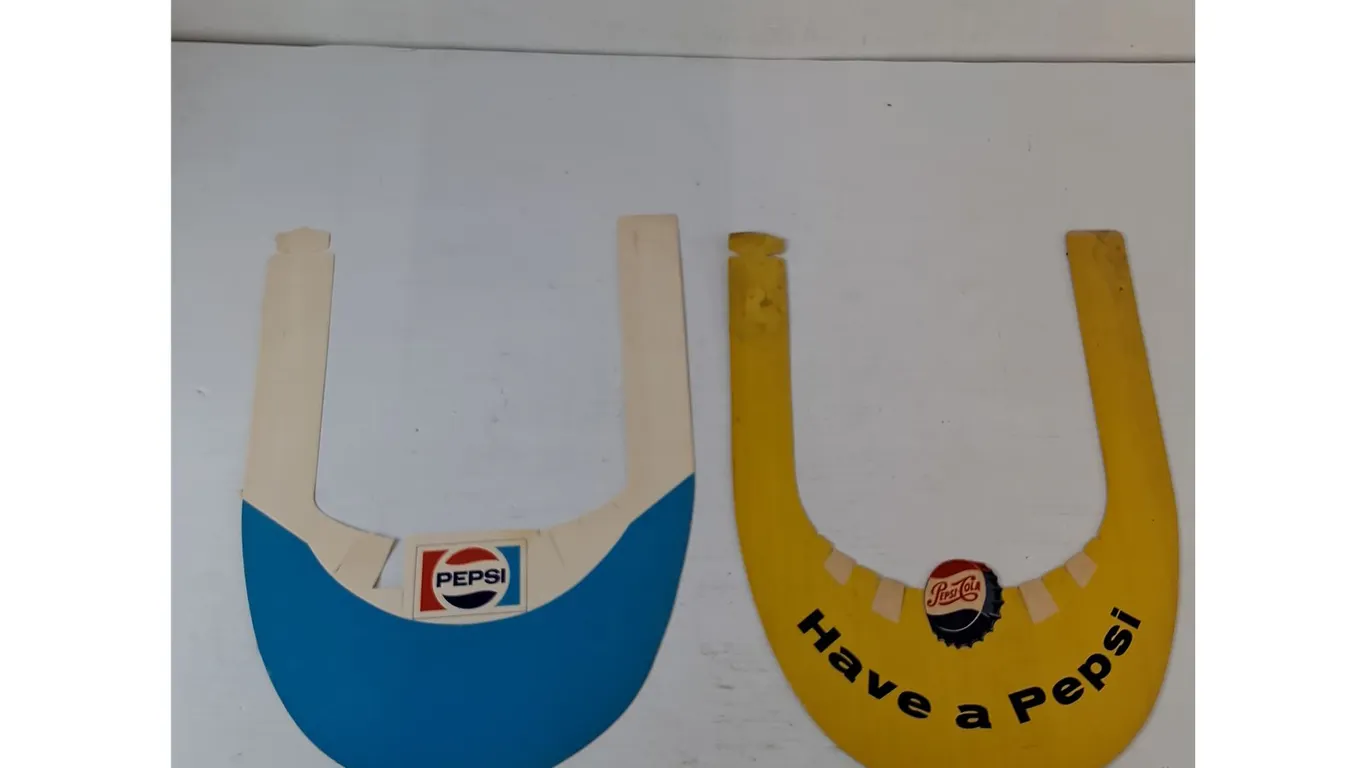 (2) Vintage Pepsi Promotional Cardboard Sun Visors