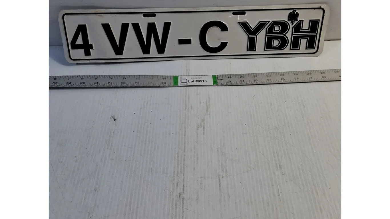 (1) German License Plate with German Eagle Emblem