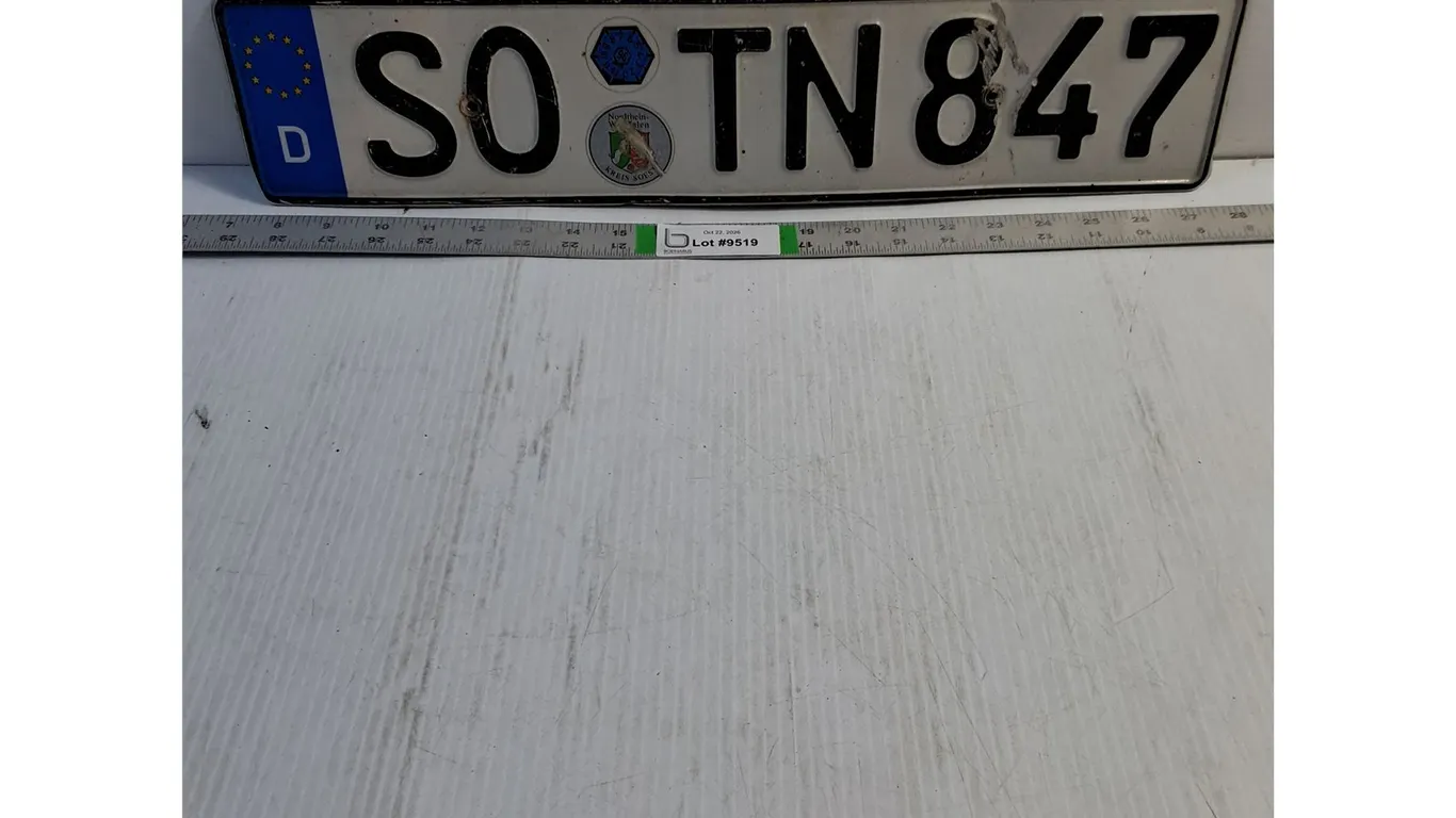 German Euro-Style License Plate with EU Blue Strip