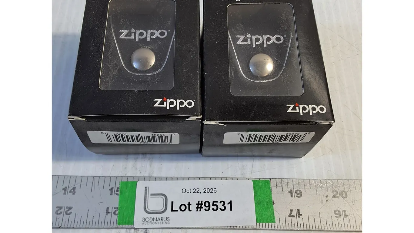 (2) Zippo Black Leather Lighter Pouch with Belt Loop (NIB)