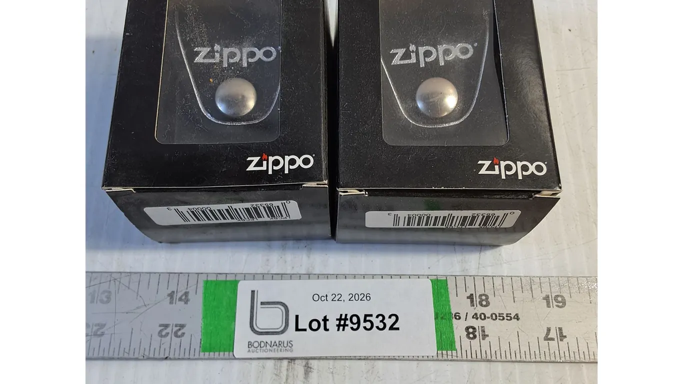 (2) Zippo Black Leather Lighter Pouch with Belt Loop (NIB)