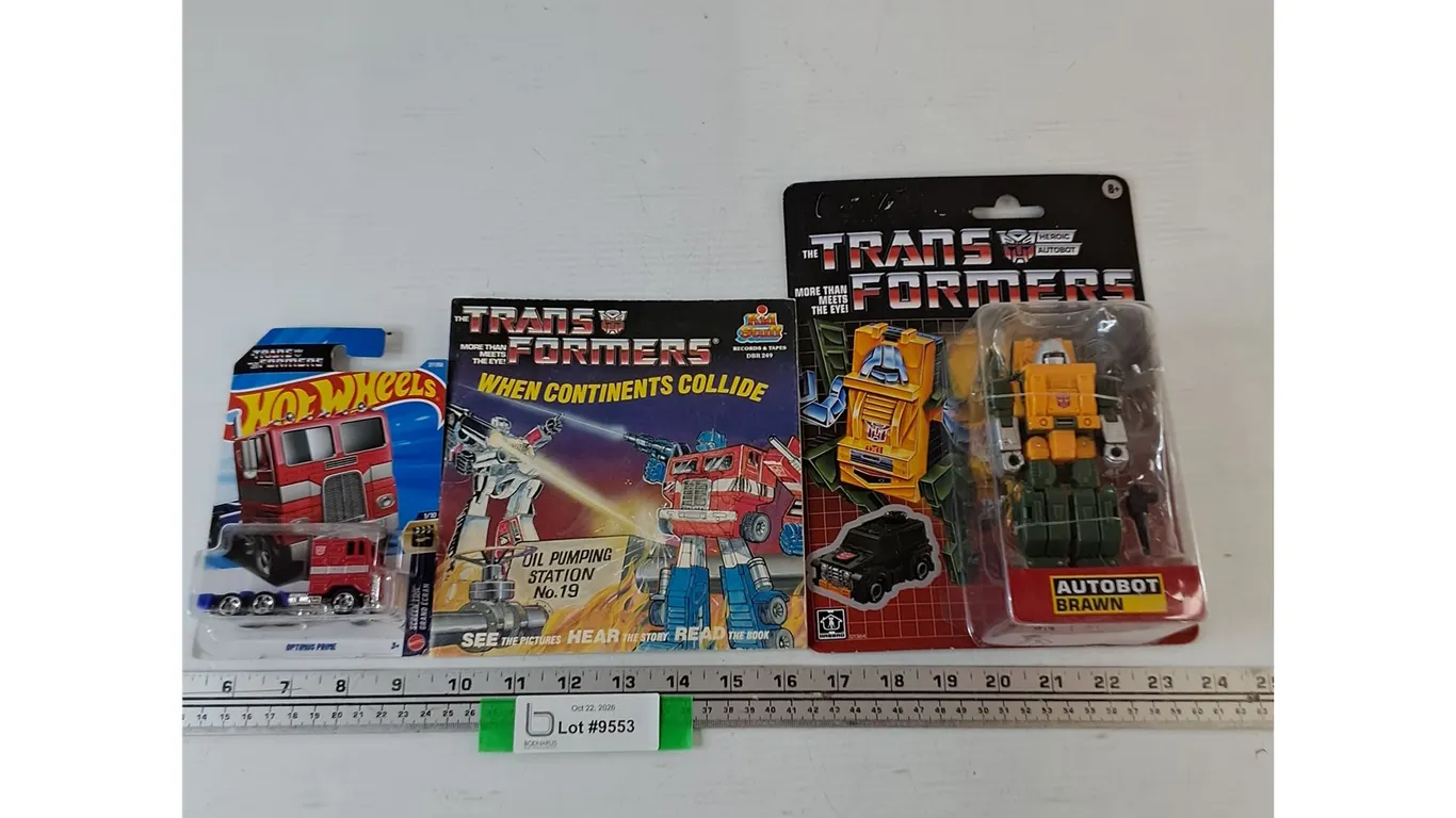 Hot Wheels Transformers Optimus Prime, Autobot Brawn Action Figure, Transformers Book