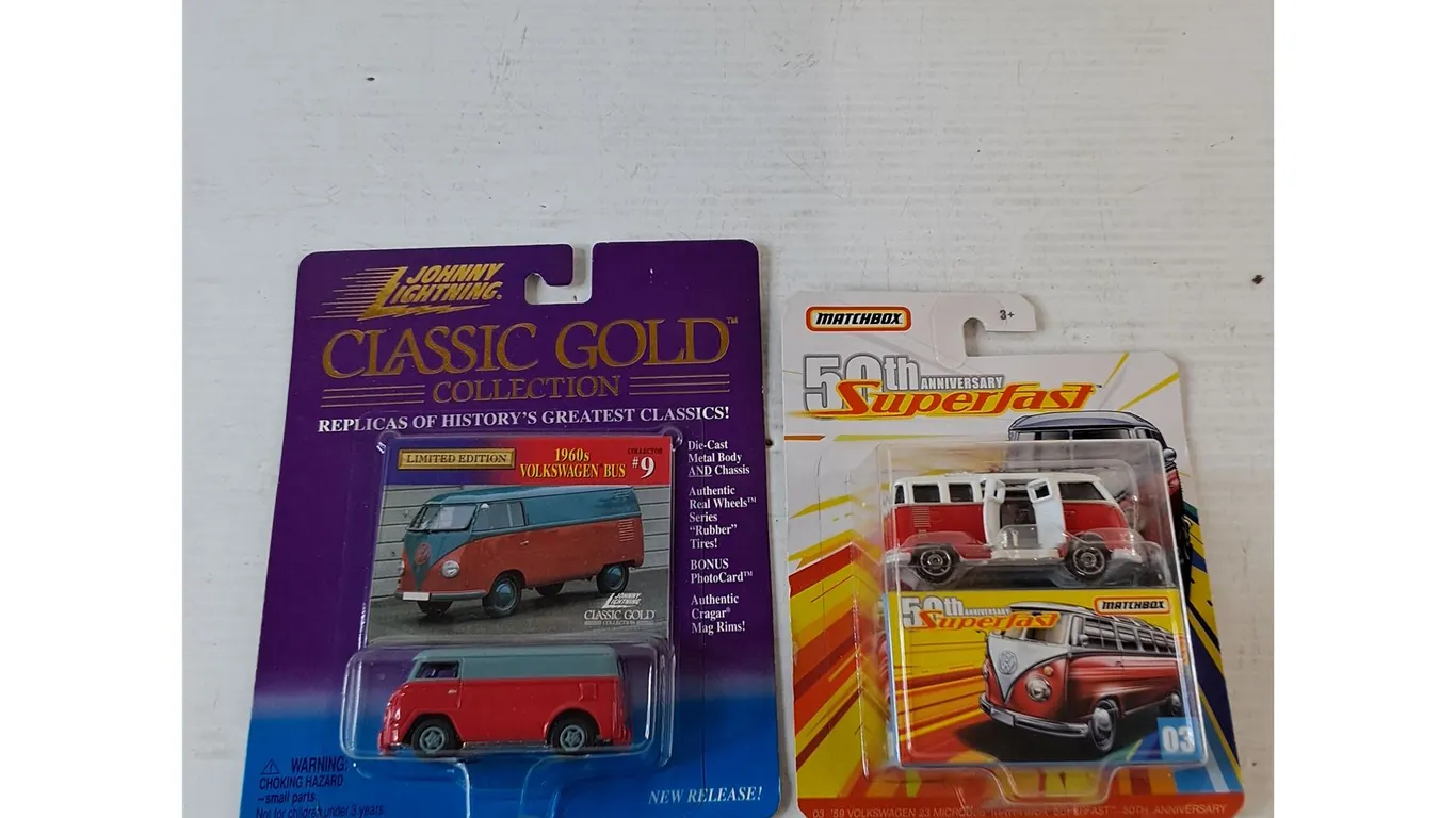 Johnny Lightning Classic Gold Collection 1960s and Matchbox 50th Volkswagen Vans Sealed