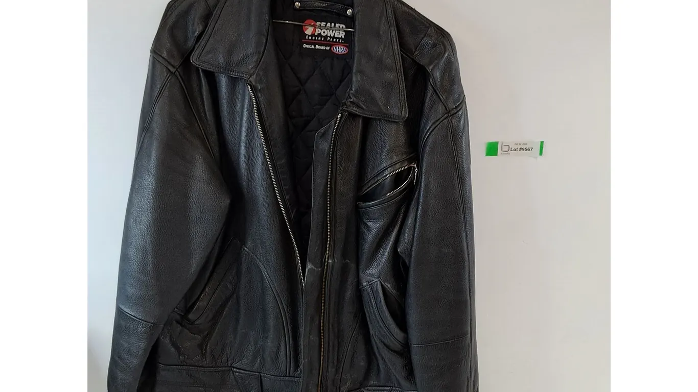 Adult Size XL Sealed Power 50th Anniversary NHRA Black Leather Jacket
