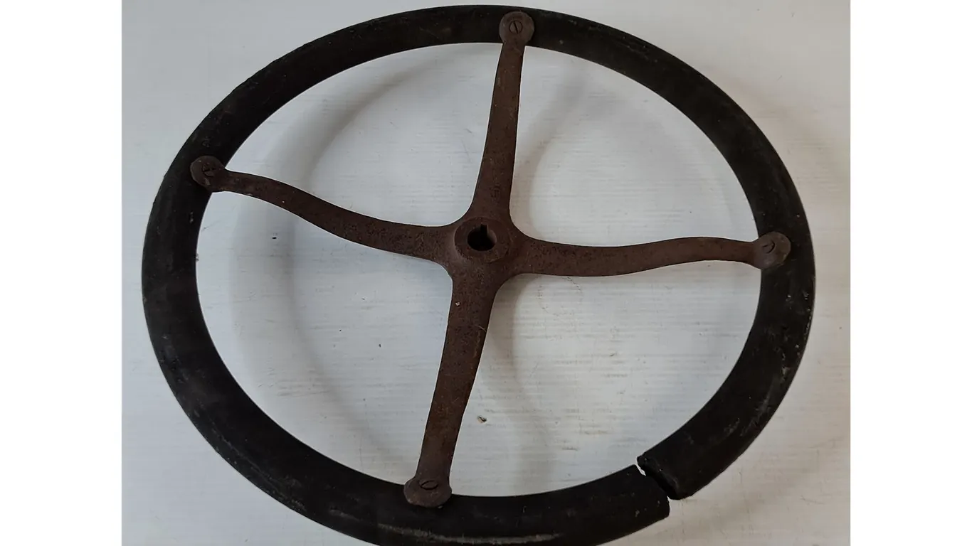 Early 20th Century Steering Wheel With Large Crack As-Is