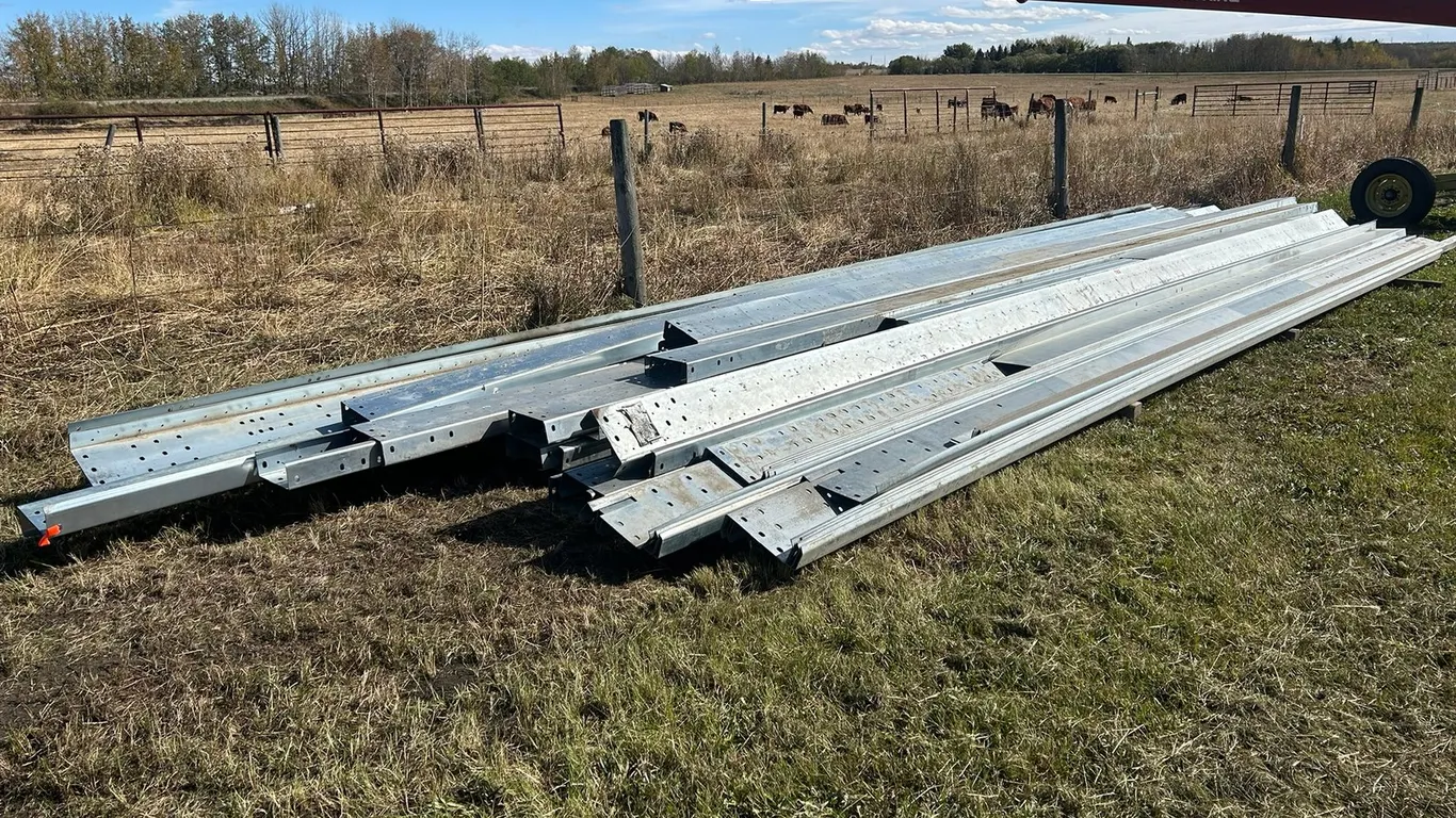 L/O Assorted 8.5" & 12" Galvanized Girts and Purlins For Pre-Engineered Metal Building - Most Pieces are 25FT Long
