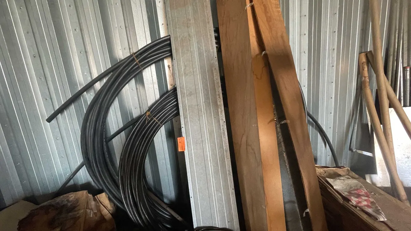 Assorted Black Hose and Metal