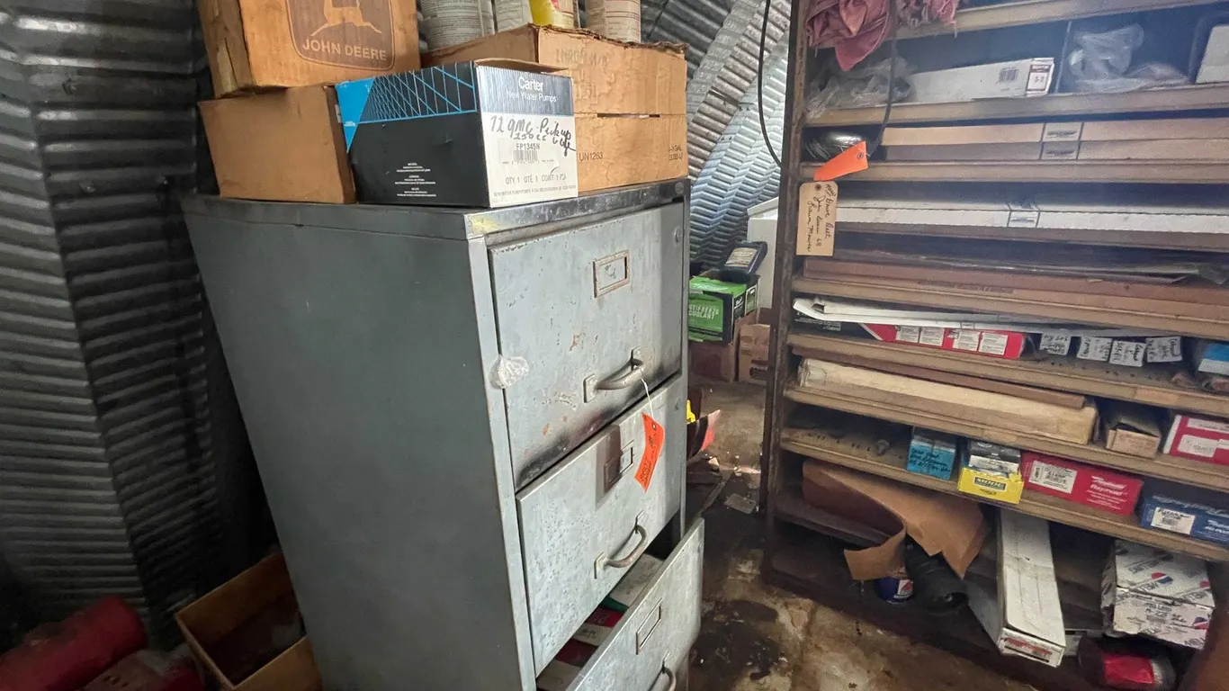 Metal Filing Cabinet with Contents