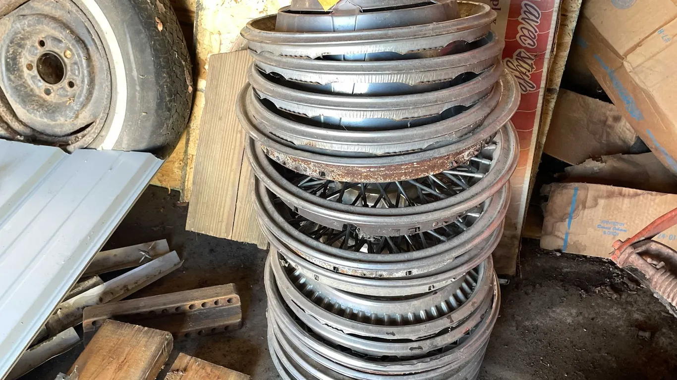 Assortment of Tires and Hub Caps