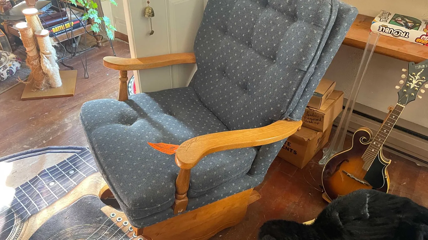 (2) Wooden Framed Rocker Glider Chairs