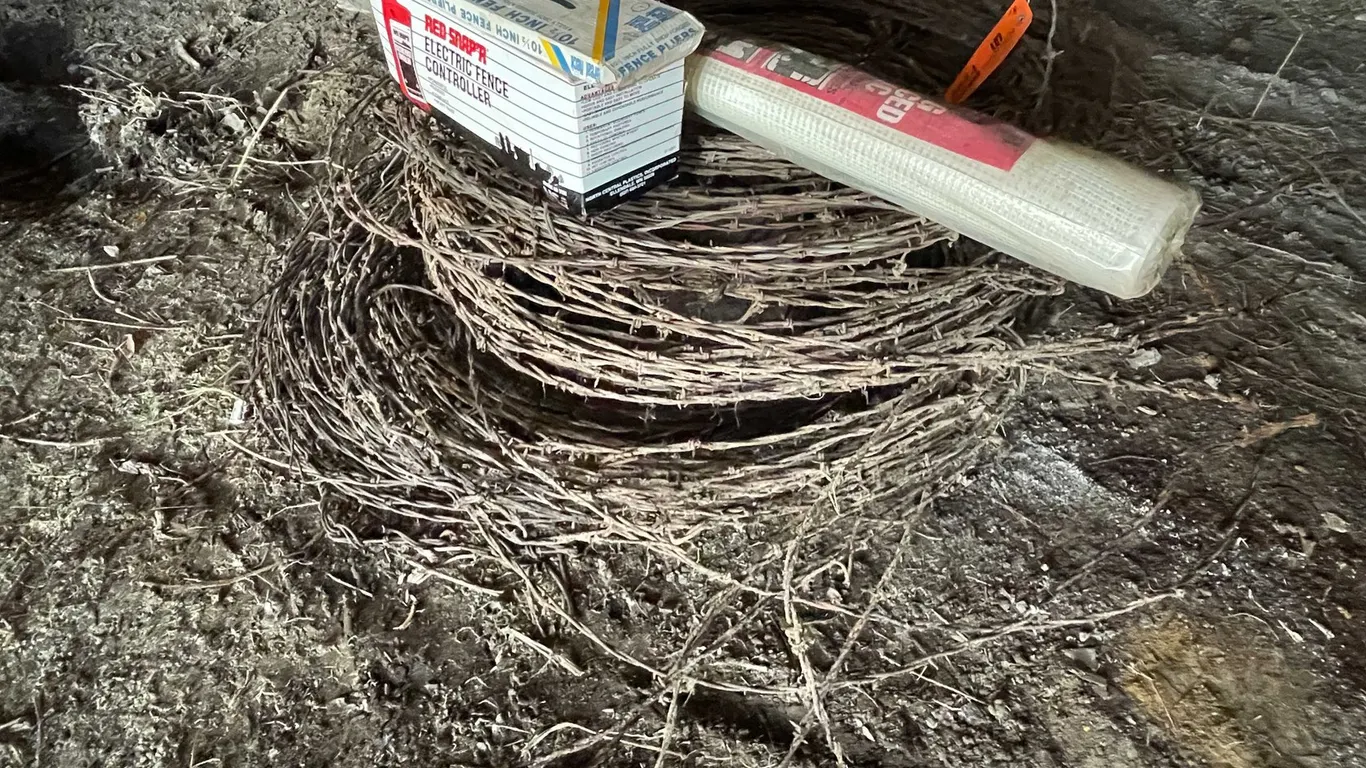 Assorted Rolls of Barbed Wire