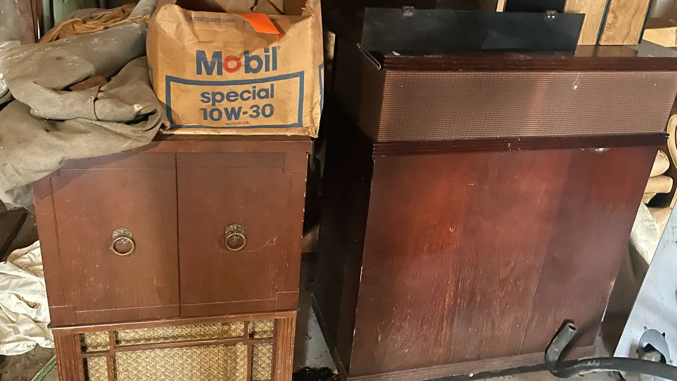 (2) Vintage Wooden Radio Cabinets