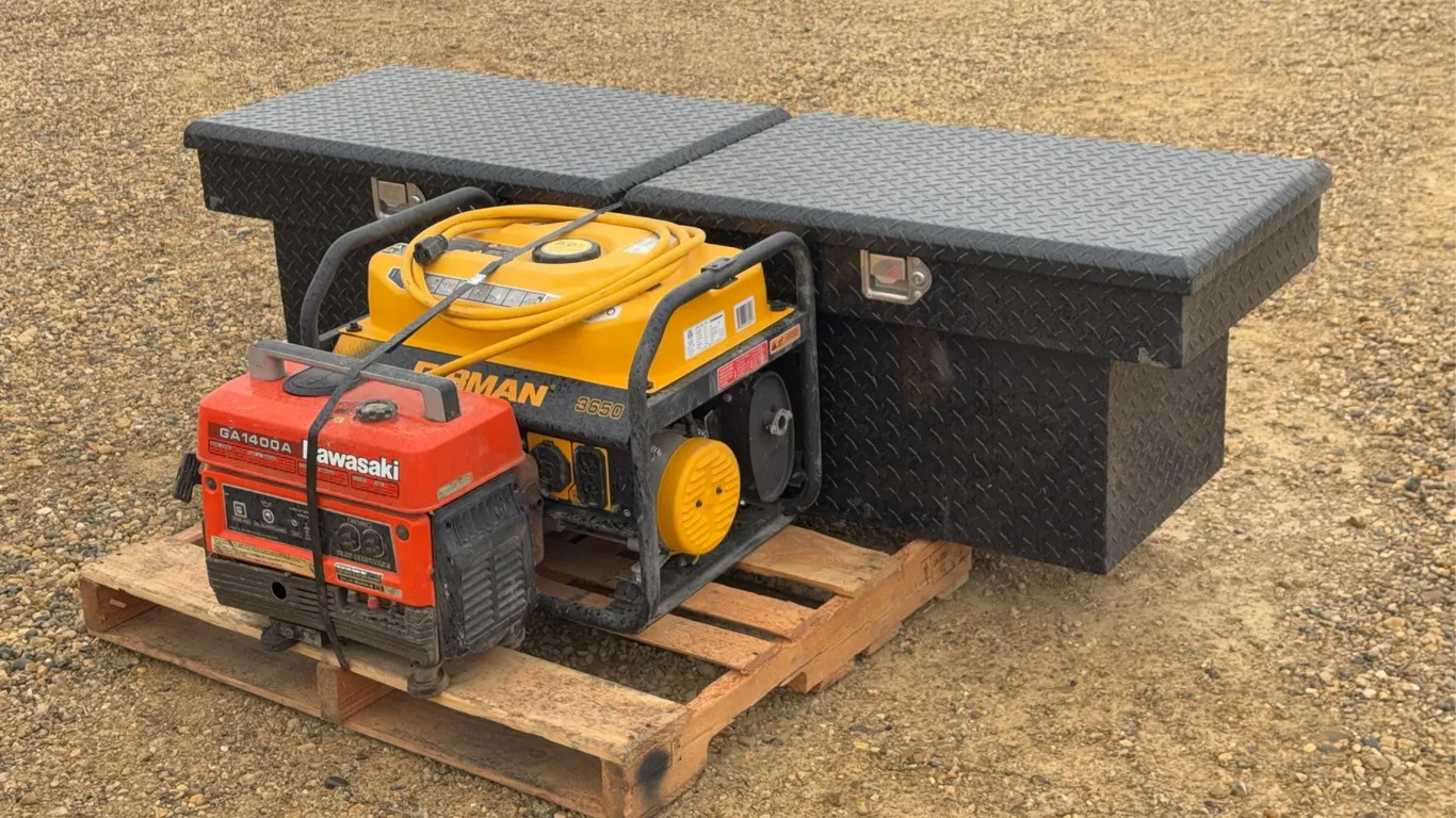 Truck Tool Box and QTY (2) Portable Generators