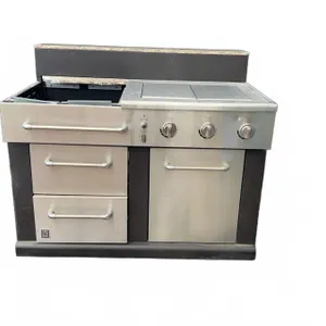 Master Forge Outdoor Kitchen Grill Station With Sink and Granite Pieces