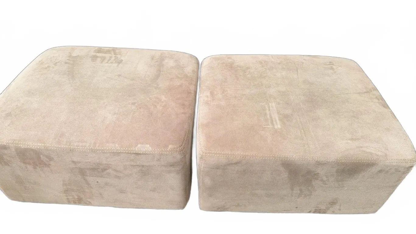 Beige Microfiber Upholstered Ottomans
