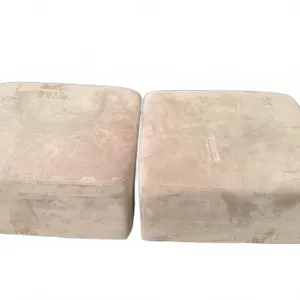 Beige Microfiber Upholstered Ottomans