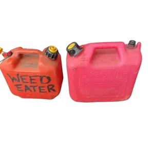 Two Plastic Gasoline Fuel Containers, 5 Litre Capacity Each